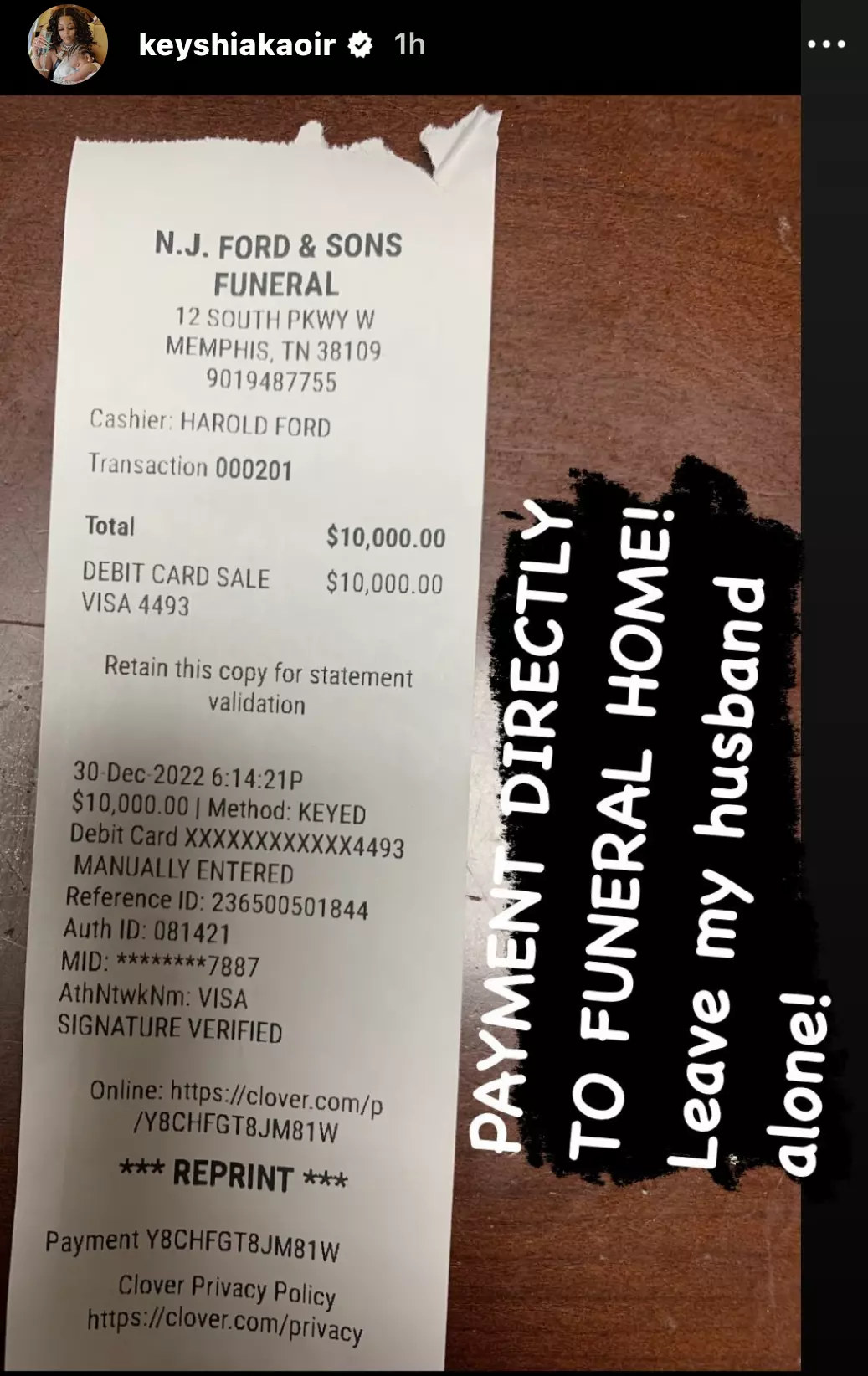 Gucci Mane Wife Posts Proof of Funeral Home Payment for Big Scarr - XXL