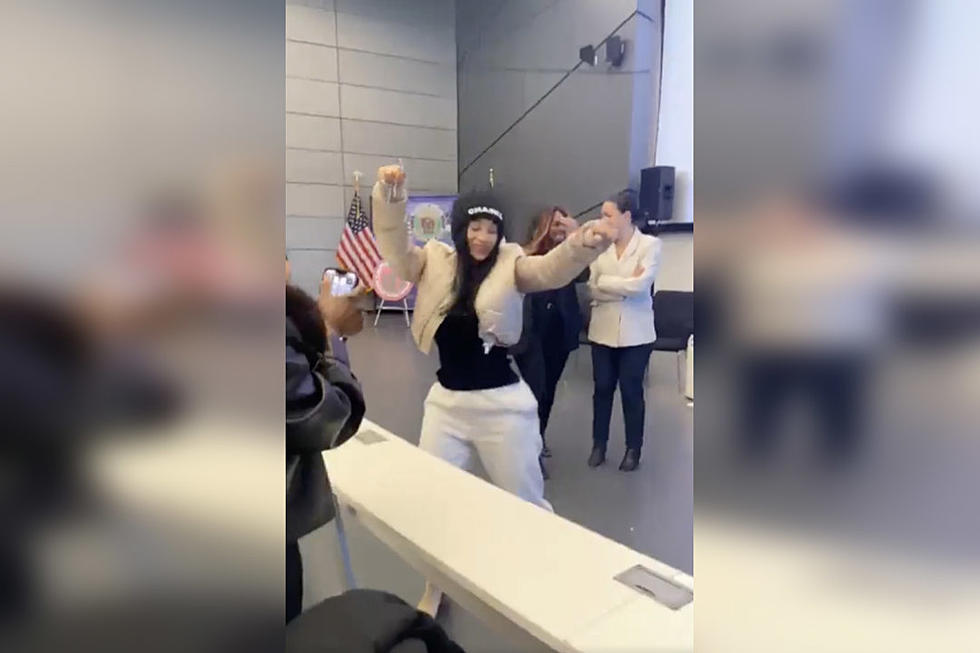 Cardi B performs at NYPD police academy for community service