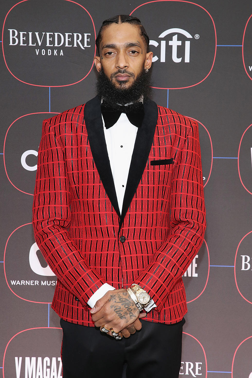 Nipsey Hussle asiste a la fiesta previa a los Grammy de Warner Music en el NoMad Hotel el 7 de febrero de 2019 en Los Ángeles, California.