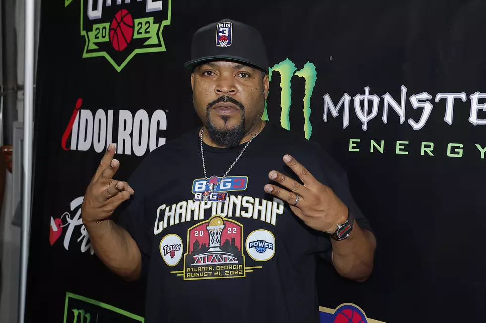 Ice Cube poses on the red carpet prior to the BIG3 Championship at State Farm Arena on August 21, 2022 in Atlanta, Georgia.