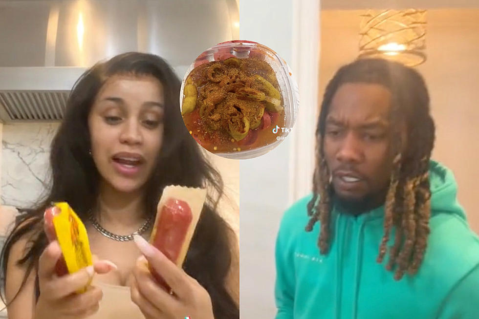 Cardi B Tries Not to Panic While Eating Spicy Wings