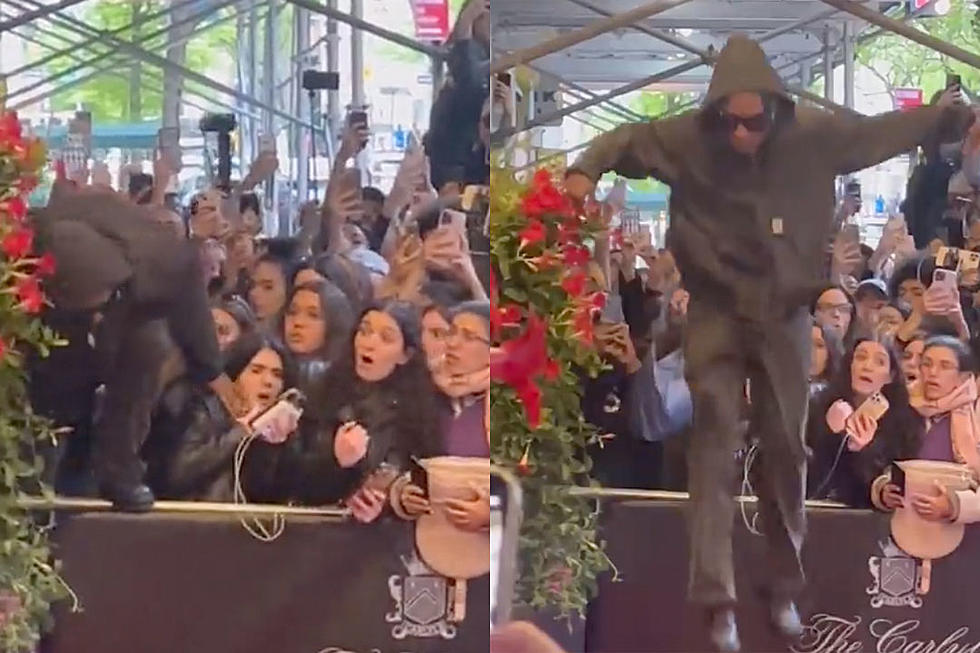 ASAP Rocky Uses Woman&#8217;s Face to Climb Over Crowd Barricade to Get to Hotel Before 2023 Met Gala