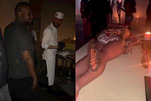 Kanye West’s Birthday Party Features Sushi Served on Naked Woman’s...