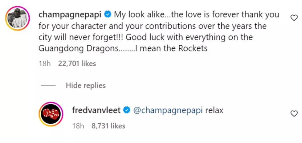 Drake reacts Fred VanVleet trade.