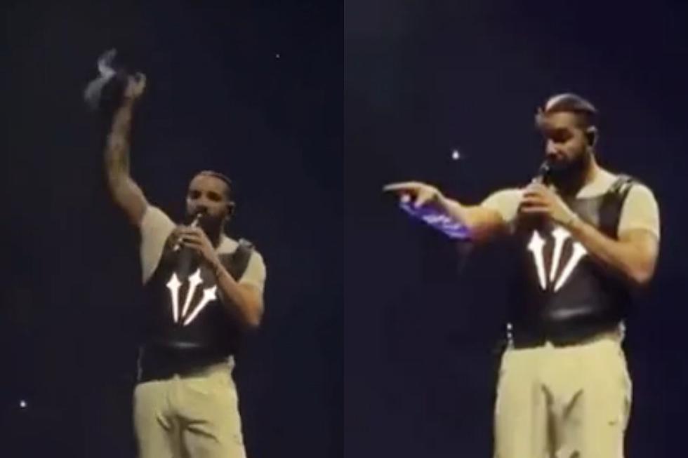 Drake Catches Book Thrown by Fan