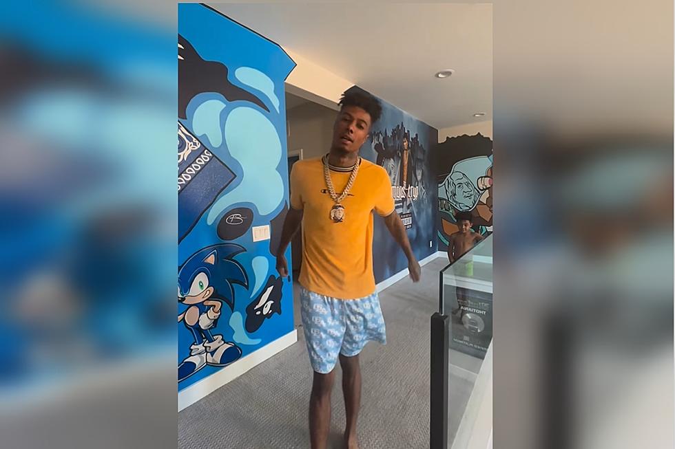 Blueface Films a Weed Promo Ad While Chasing His Oldest Son Around the House