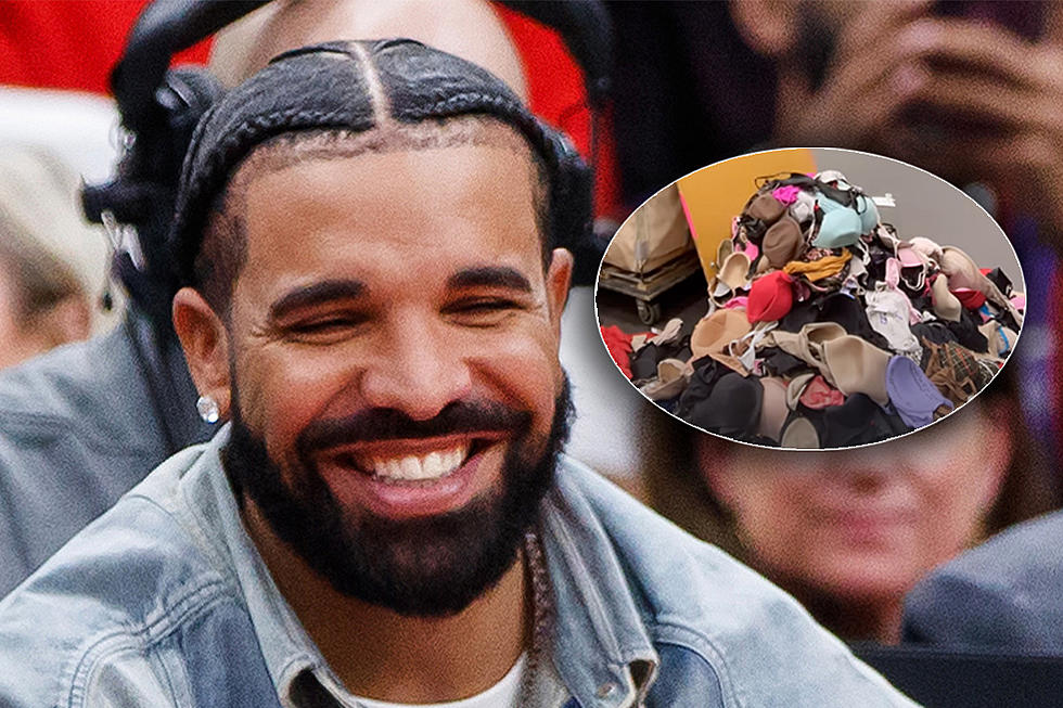 Drake Shows Off Massive Collection of Bras Fans Have Thrown at Him on Tour