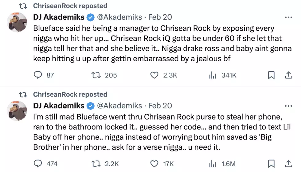 Chrisean Rock tweets about Blueface.