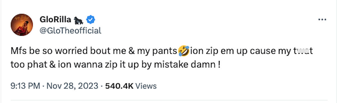 GloRilla Explains Very NSFW Reason Why She Doesn't Zip Her Pants - XXL