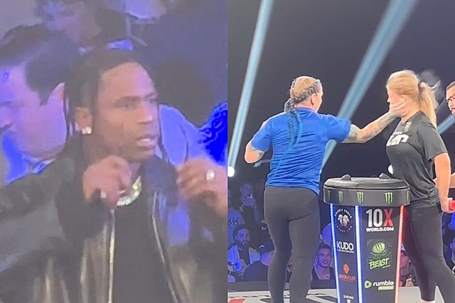 Travis Scott Confused After Seeing Knockout in Slap Competition 