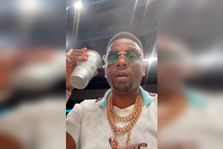Boosie's Massive Jesus Piece Draws Criticism From Woman at Game