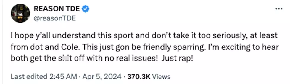 reason kendrick lamar j cole tweet