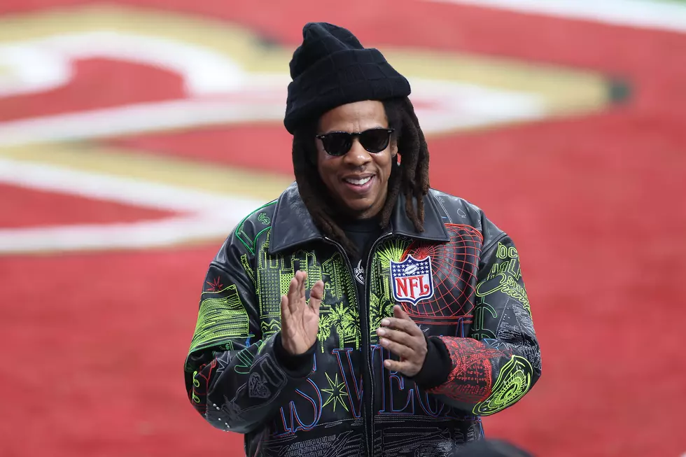 LAS VEGAS, NEVADA - FEBRUARY 11: American Rapper Jay-Z reacts before Super Bowl LVIII between the San Francisco 49ers and Kansas City Chiefs at Allegiant Stadium on February 11, 2024 in Las Vegas, Nevada.