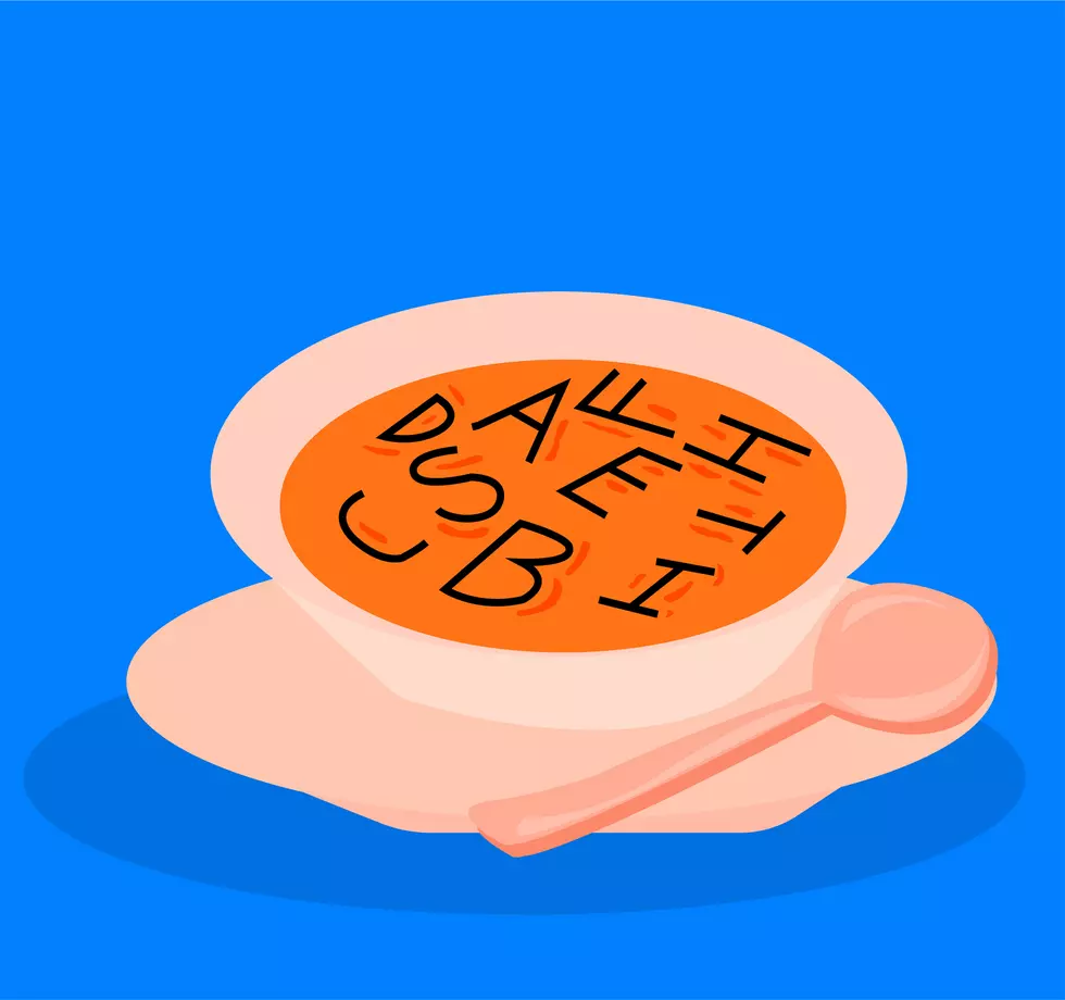 Illustration of Alphabets sinking or drowning in soup.