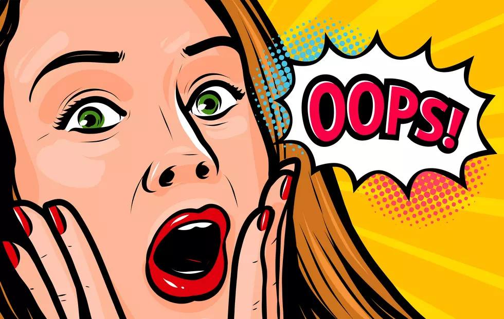 Surprised girl. Oops emotion speech bubble. Shocked woman with open mouth. Pop art comic vector illustration
