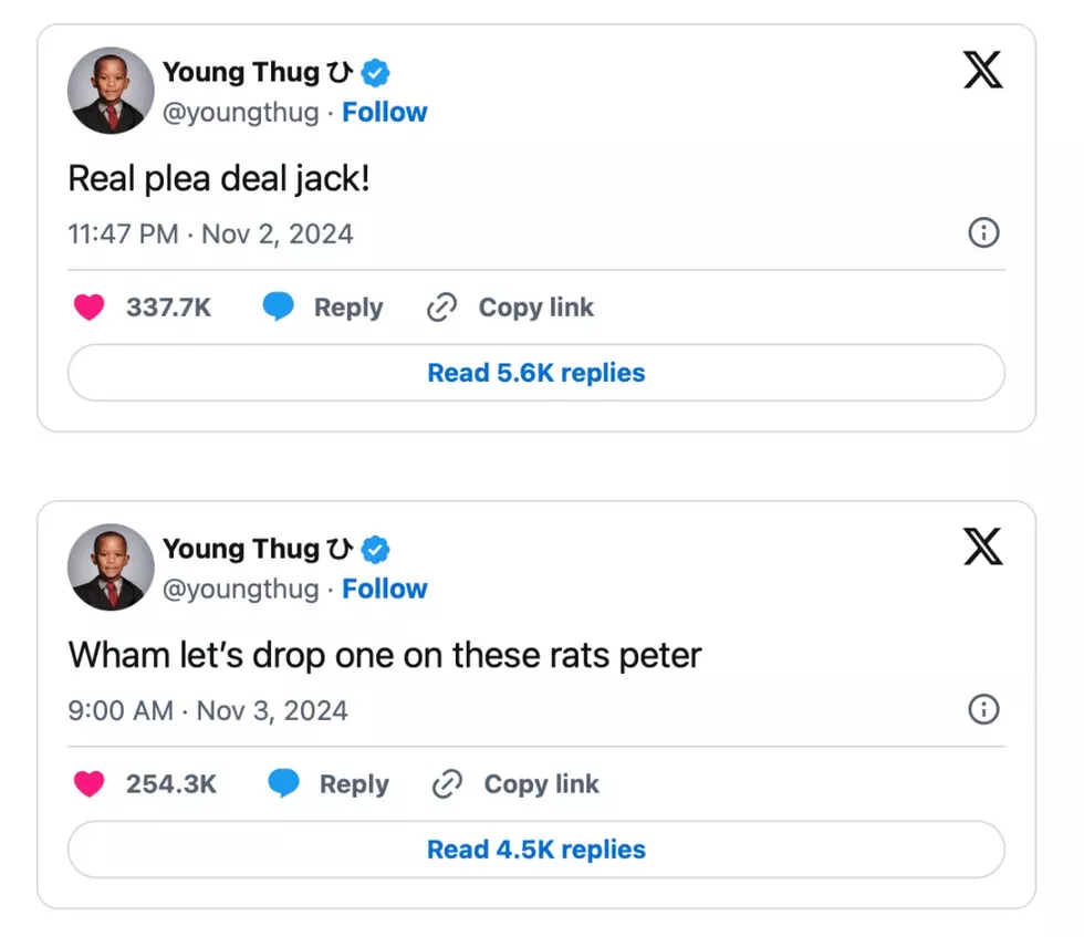 Young Thug tweets.