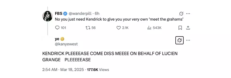 Kanye West disses rappers on X.