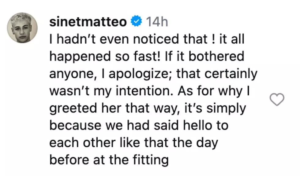Matteo Sinet responods.