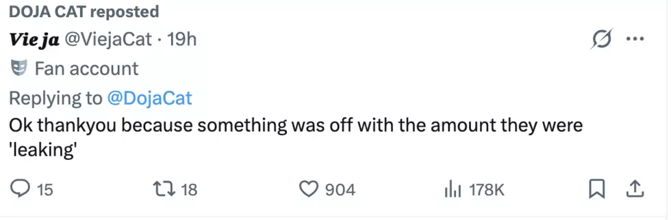 Doja Cat re-posts.