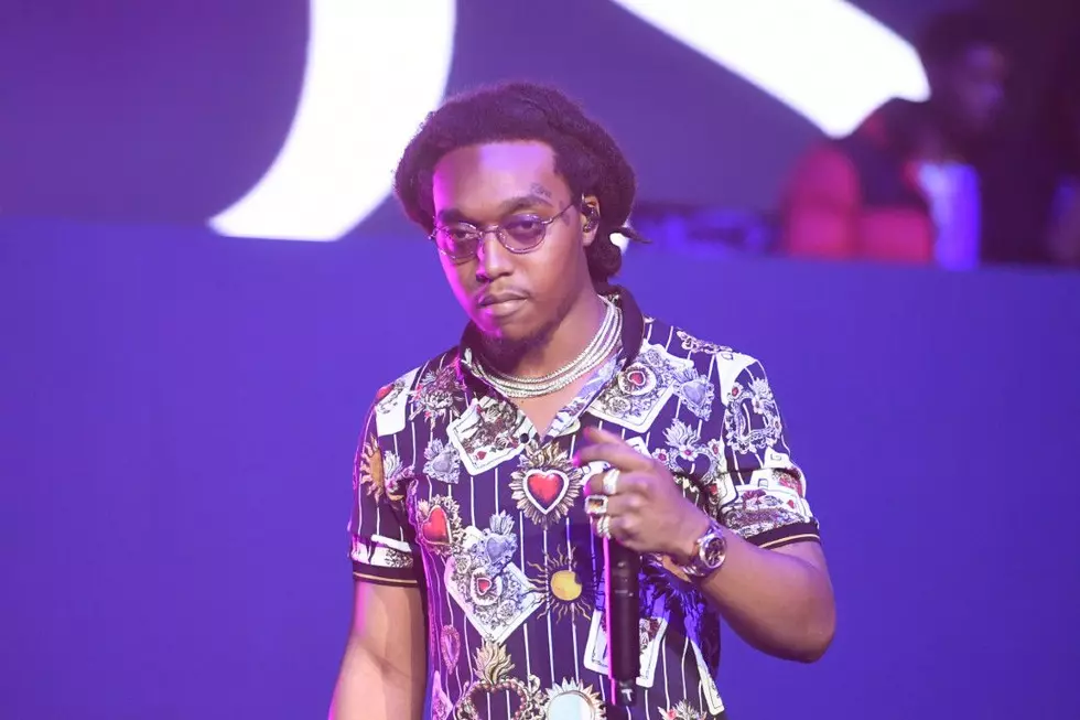 Rapper Takeoff of the Migos performs onstage in concert during V-103 Live Pop Up Concert at Philips Arena on March 31, 2018 in Atlanta, Georgia.