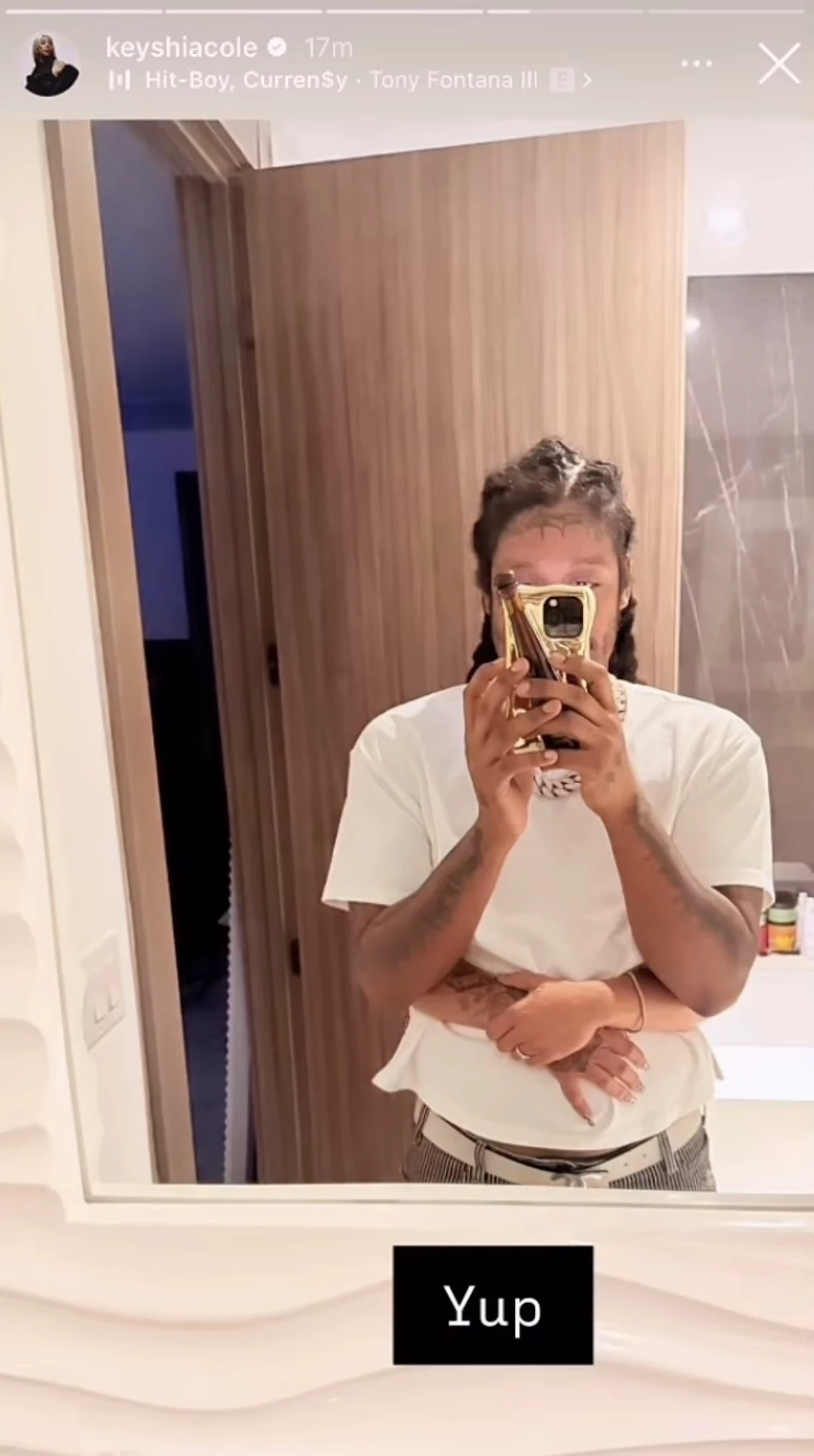 Keyshia Cole posts photo of her and Skrilla together on her Instagram account.