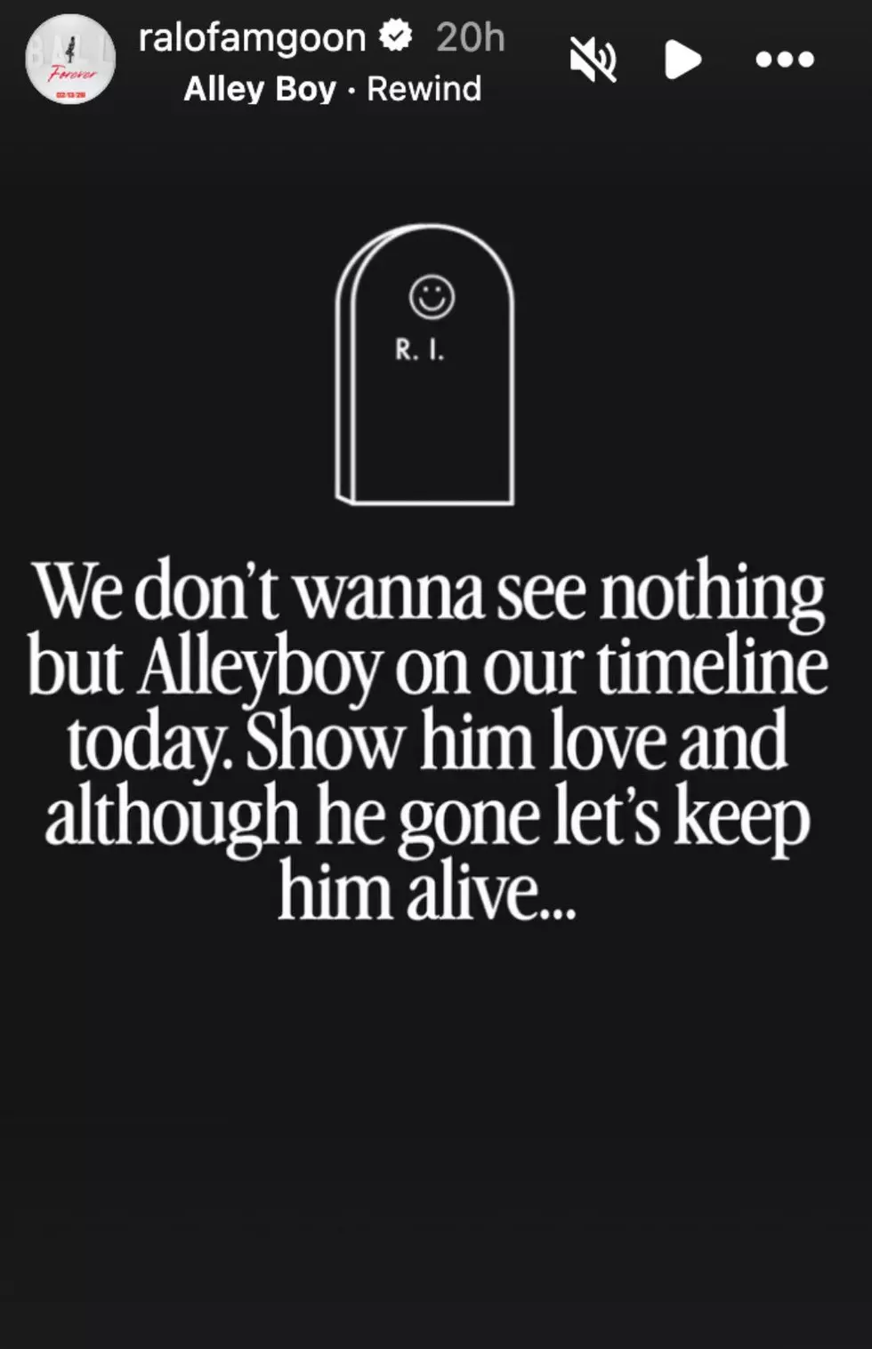 Ralo tribute to Alley Boy