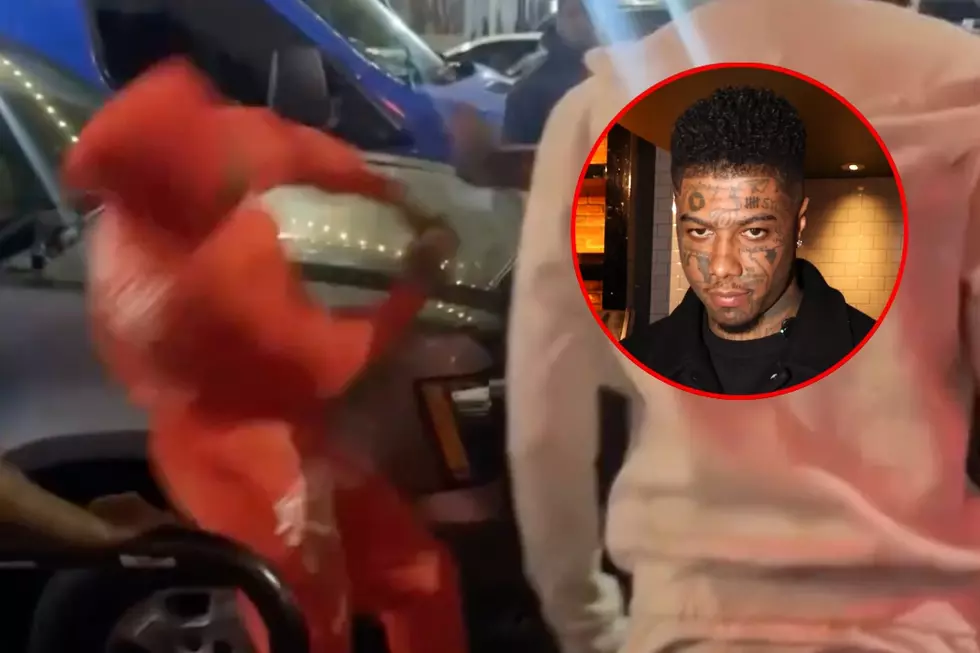 Blueface Nearly Gets Knocked Out in Wild Street Brawl