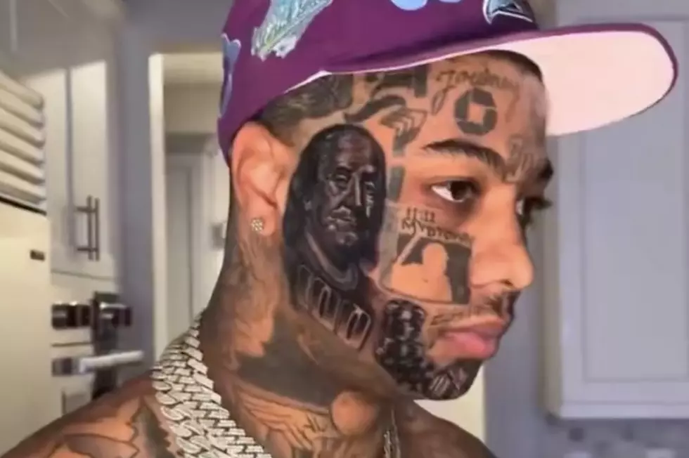 Blueface Shows Off Fresh Touch-Up of His Face Tattoos of Benjamin Franklin Portrait, Casino Chips and Maybach Emblem