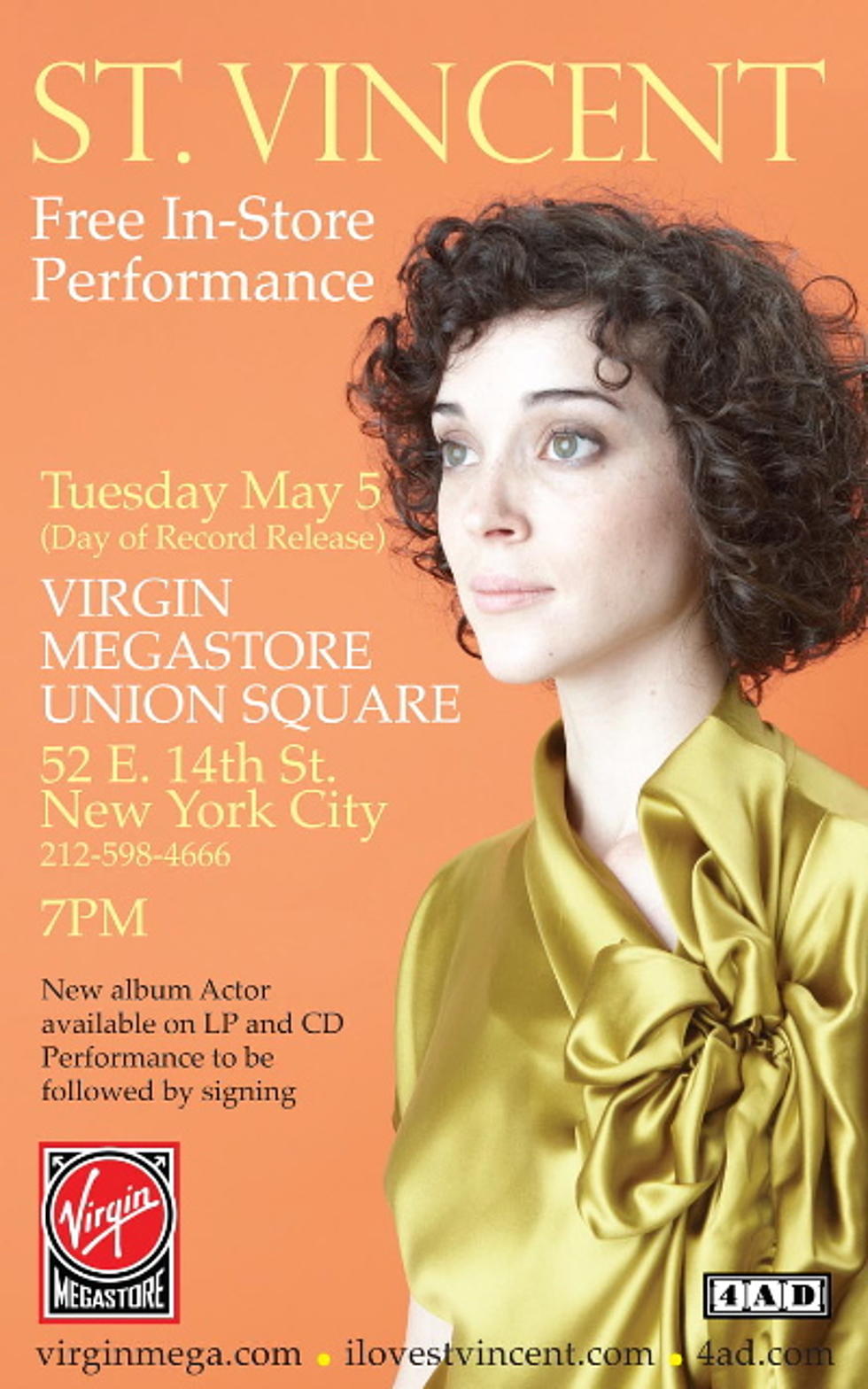 St Vincent playing one of the last NYC Virgin mega-in-stores