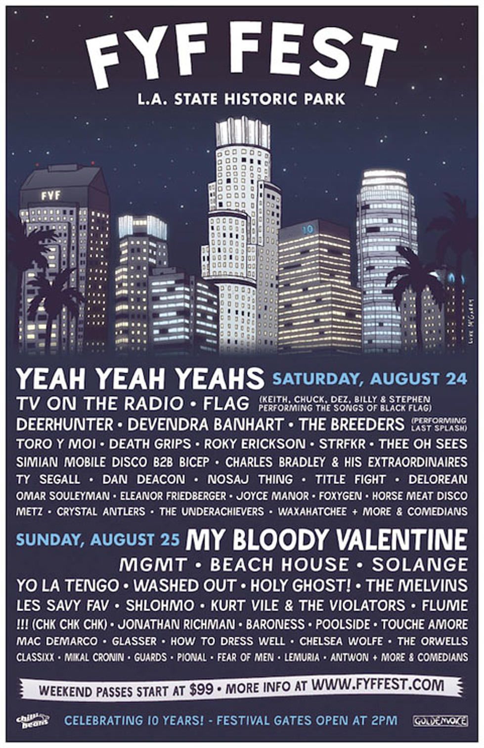 FYF Fest Lineup Bloody Valentine included)