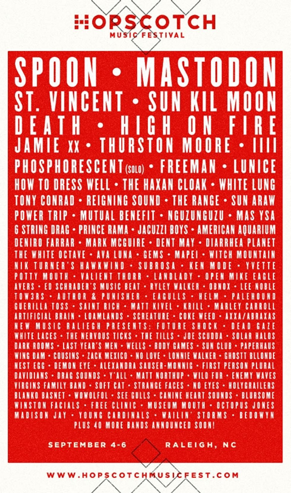 Hopscotch Festival 2014 initial lineup (Spoon, Mastodon, Sun Kil Moon, St. Vincent, Death, High on Fire, White Lung &#038; more)