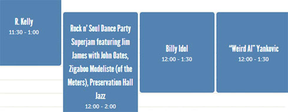 Bonnaroo 2013 schedule posted (Weird Al vs. Billy Idol vs. John Oates vs. R. Kelly?????)