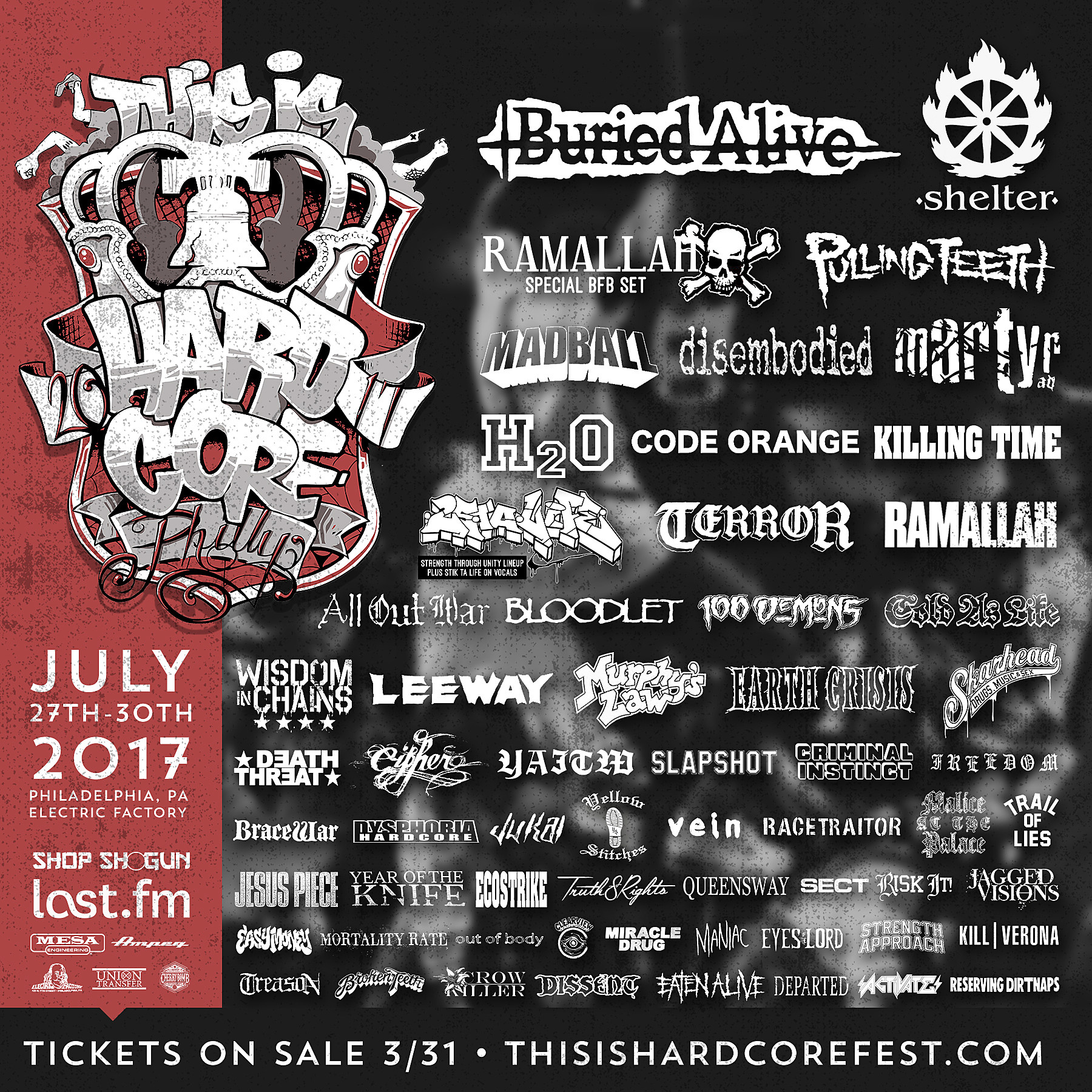 This Is Hardcore 2017 lineup (Shelter, Buried Alive, Ramallah/BFB, Madball,  more)