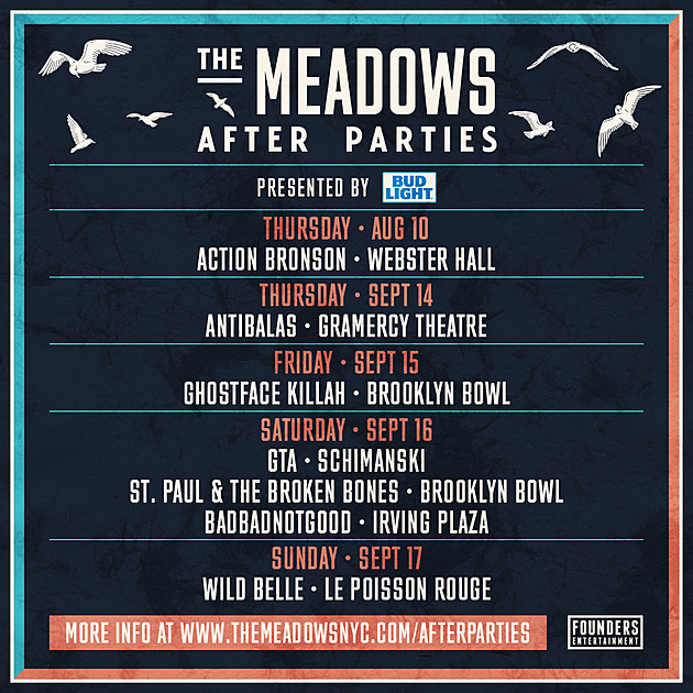 Meadows 2017 aftershows (Ghostface, BADBADNOTGOOD, Antibalas &#038; more)