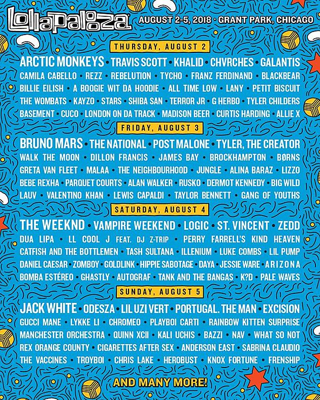 Lollapalooza 2018 daily lineups &#038; single-day tickets on sale