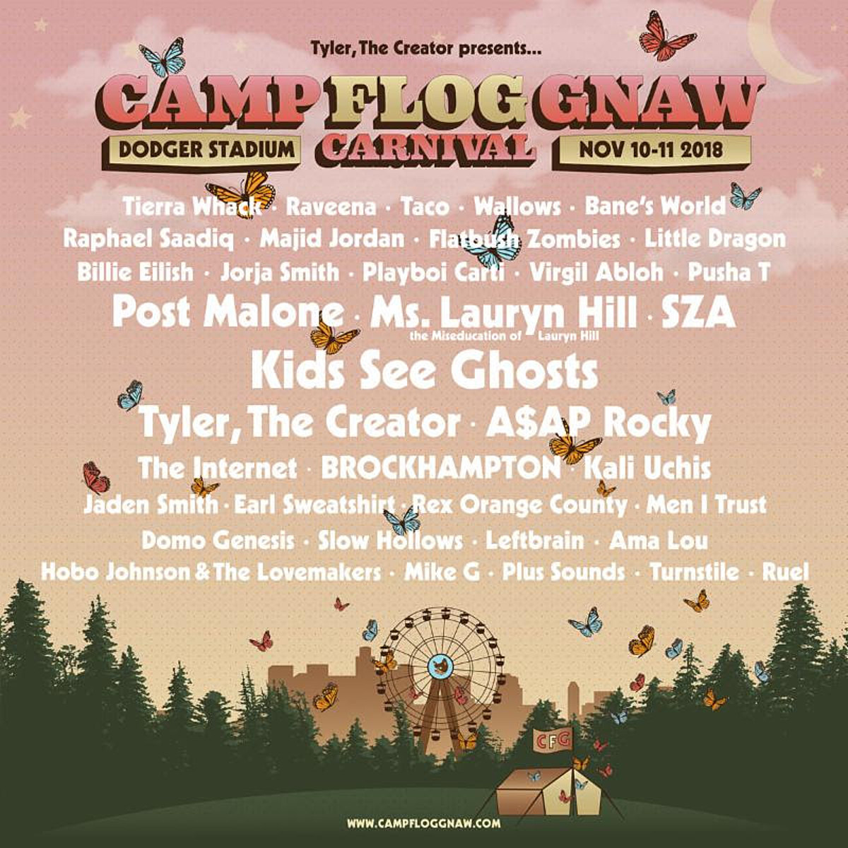 Camp Flog Gnaw 2022 Schedule Camp Flog Gnaw 2018 Lineup (Kids See Ghosts, Lauryn Hill, A$Ap Rocky, Sza,  More)