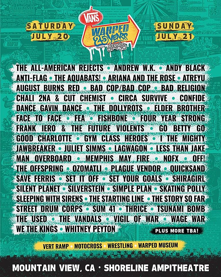 van warped tour 2019 lineup