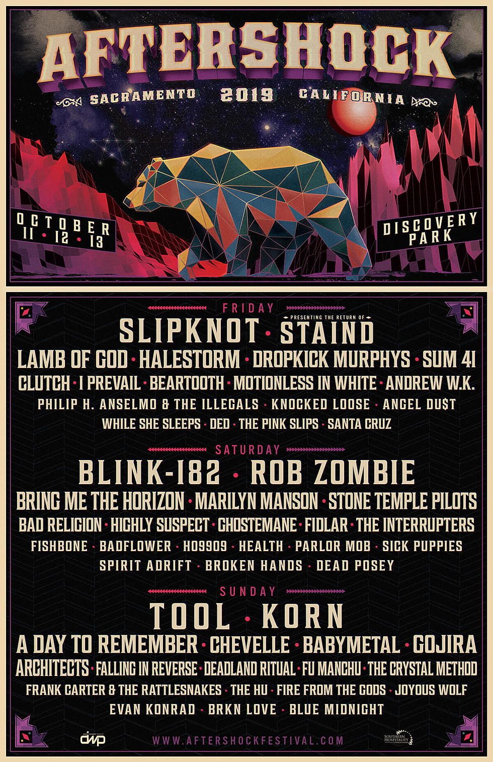 Aftershock 2019 lineup (Tool, Slipknot, Korn, blink-182, Marilyn Manson, more)