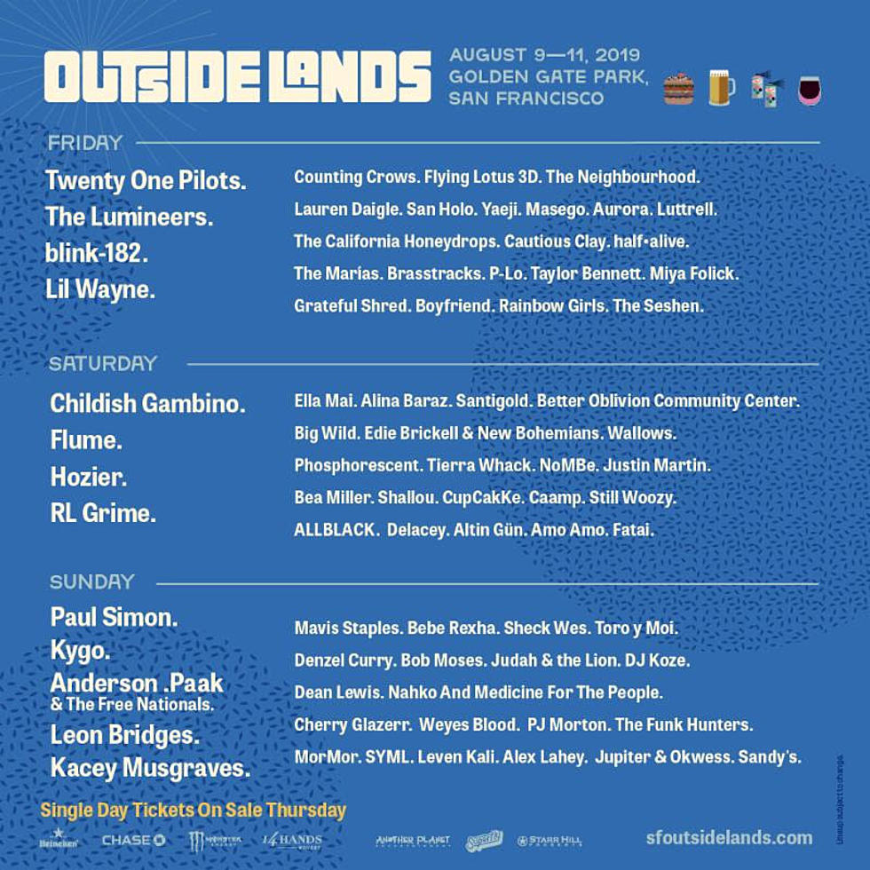 Outside Lands 2019 reveals daily lineups &#038; single-day ticket info
