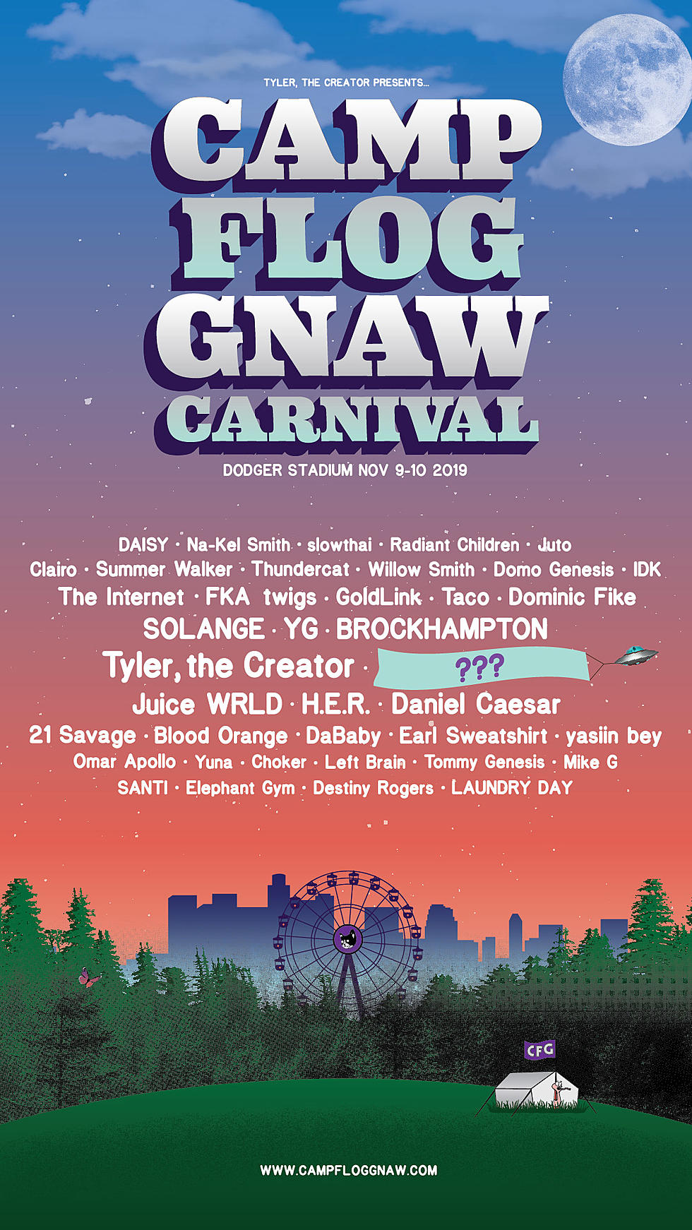 Camp Flog Gnaw 2019 lineup (Tyler, Earl, Solange, Brockhampton, H.E.R
