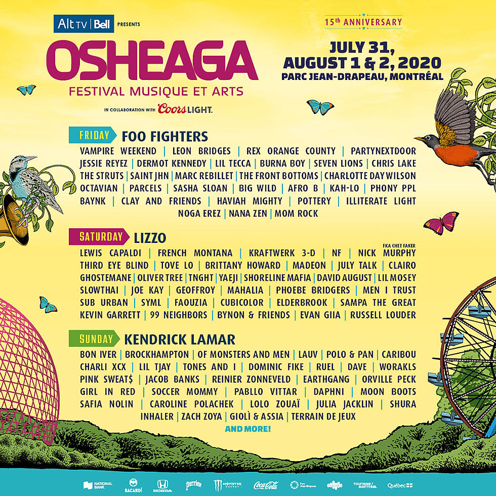 Osheaga 2020 lineup (Kendrick, Foo Fighters, Lizzo, Vampire Weekend, Kraftwerk, more)
