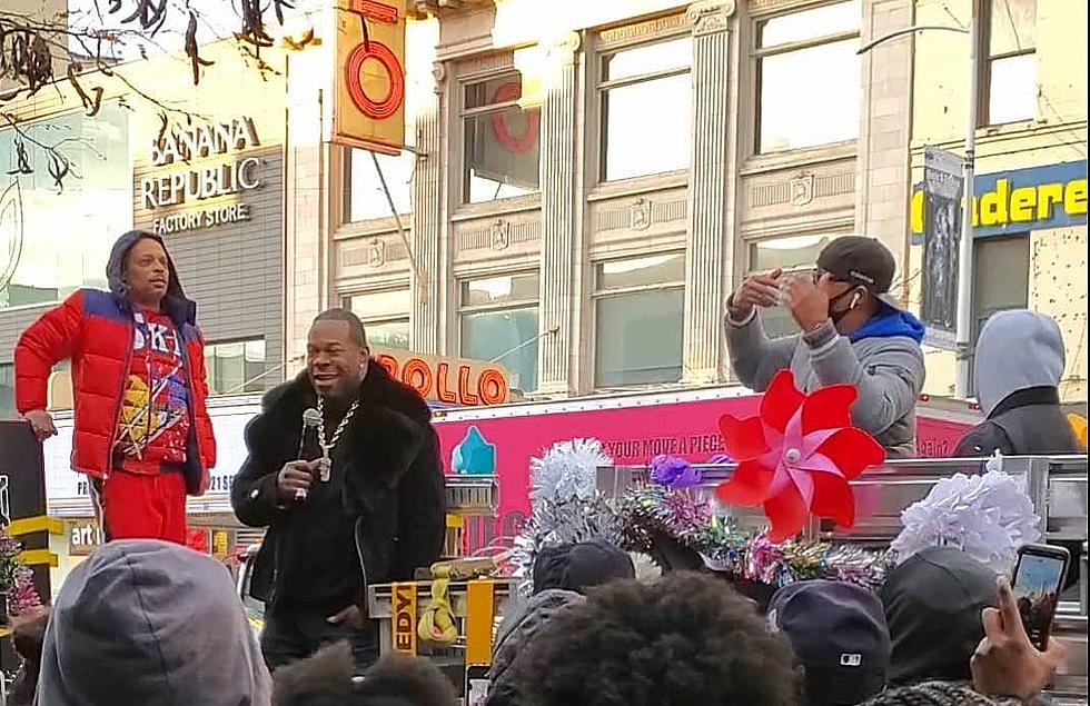 Watch Busta Rhymes perform for voters outside The Apollo