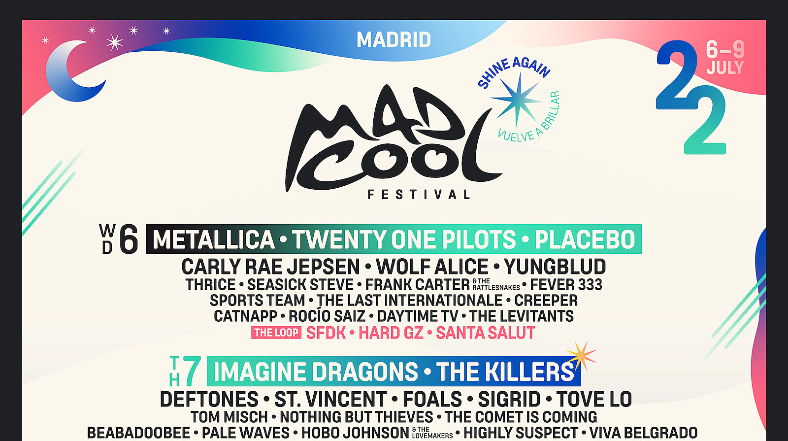 Mad Cool Festival 2022 lineup: Metallica, Pixies, Faith No More, Killers,  Deftones, St. Vincent, more