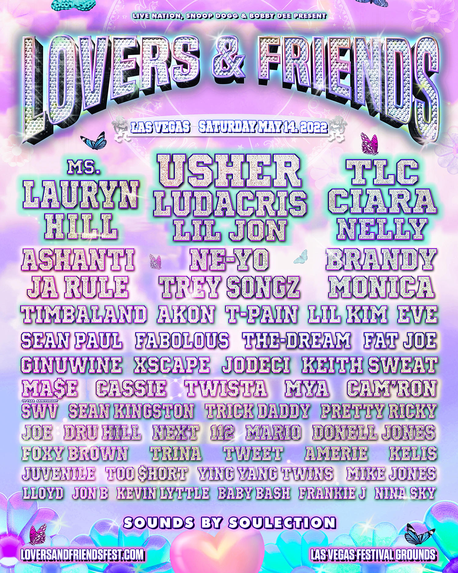 Lovers & Friends Moves To Las Vegas In 2022 W/ Lauryn Hill, Usher/Ludacris/Lil Jon, Tlc, More