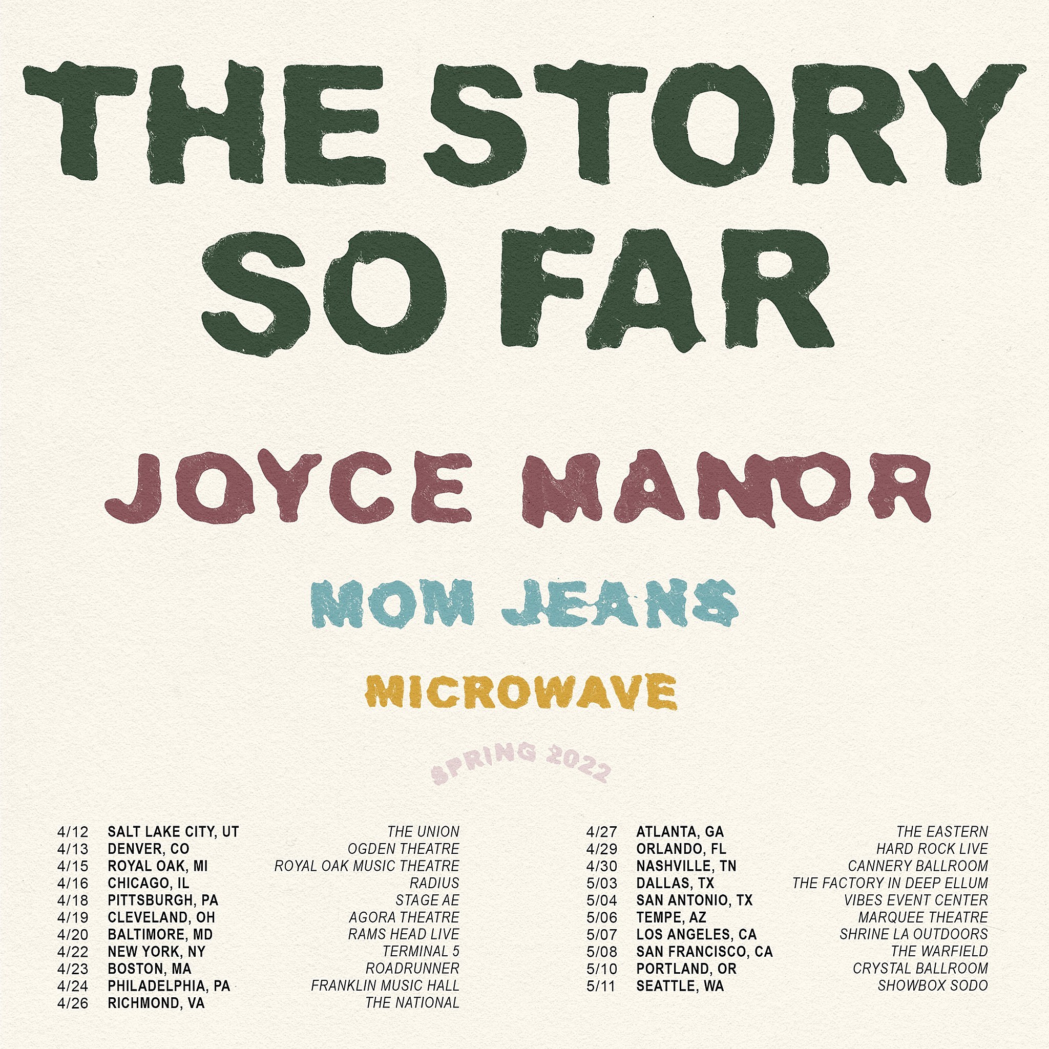 The Story So Far announce tour with Joyce Manor, Mom Jeans & Microwave