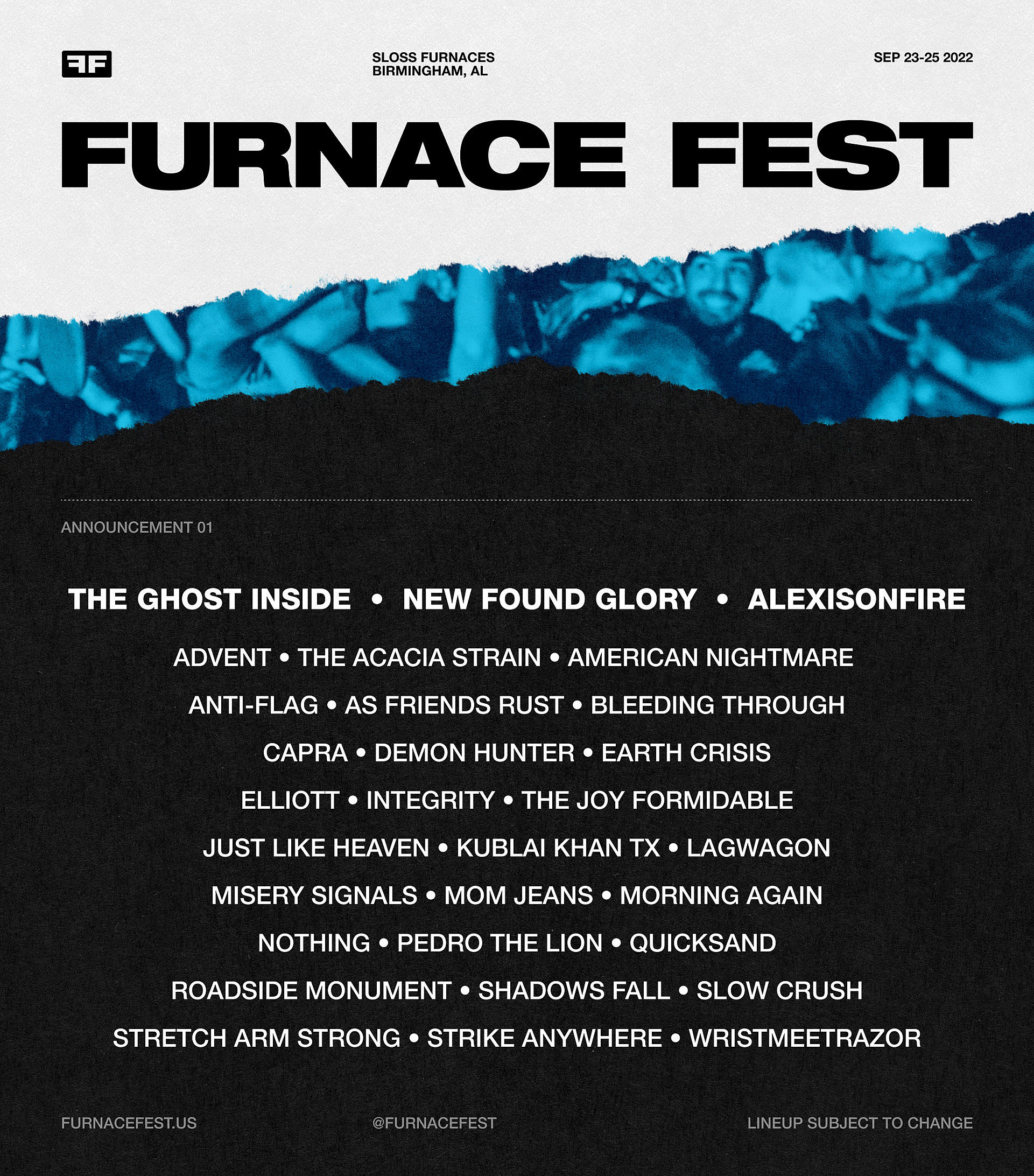 Sprængstoffer alder formel Furnace Fest 2022 lineup: Alexisonfire, New Found Glory, Quicksand, Pedro  the Lion, Elliott, more