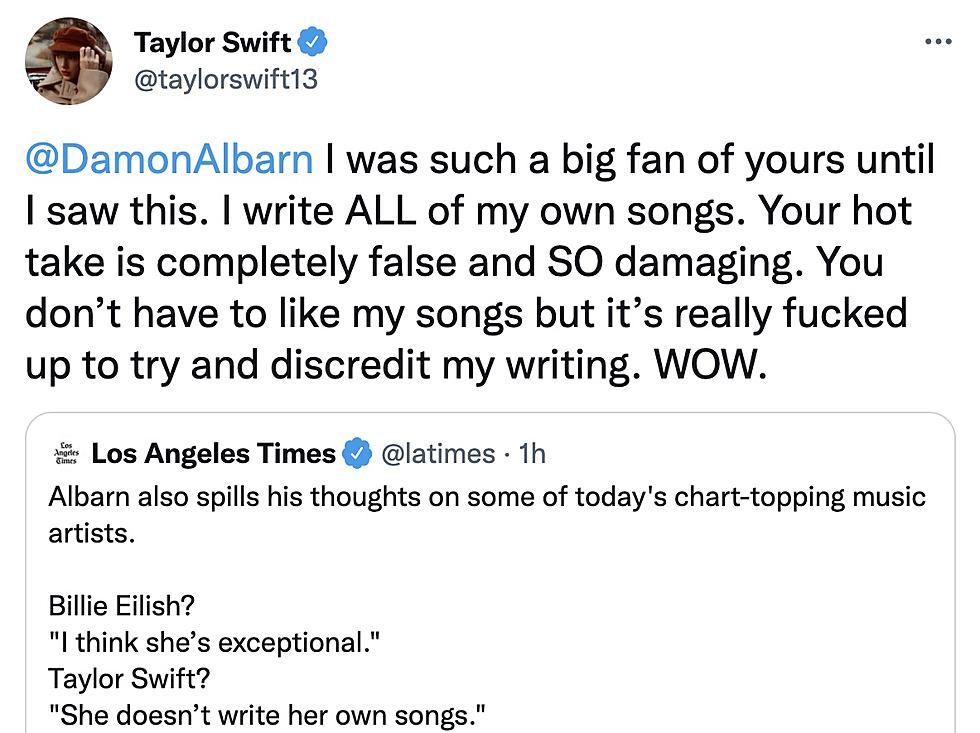 Taylor Swift blasts Damon Albarn: “It’s really fucked up to try and discredit my writing”