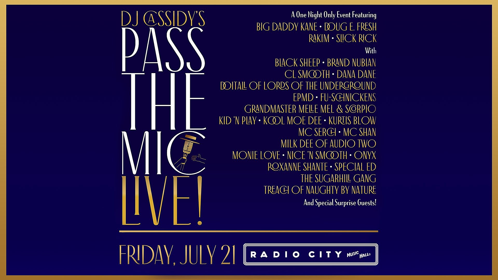 Big Daddy Kane, Doug E Fresh, Rakim & more playing Hip Hop 50th Anniversary  show at Radio City