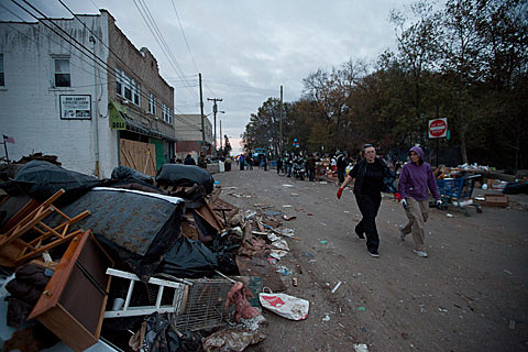 Hurricane Sandy's aftermath on Staten Island on 11/4/12