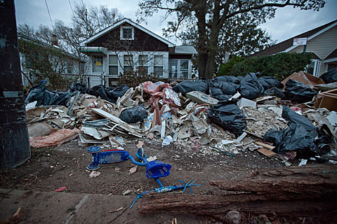 Hurricane Sandy's aftermath on Staten Island on 11/4/12